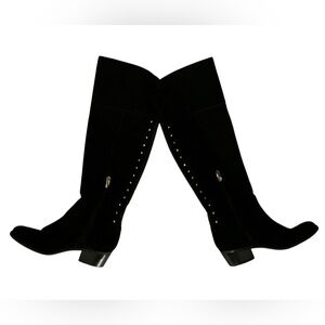 Vince Camuto Black Over the Knee Boots with Stud Detail